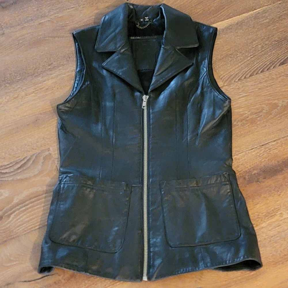 Amazing Genuine Soft Leather Vintage Vest by Cuir du Monde